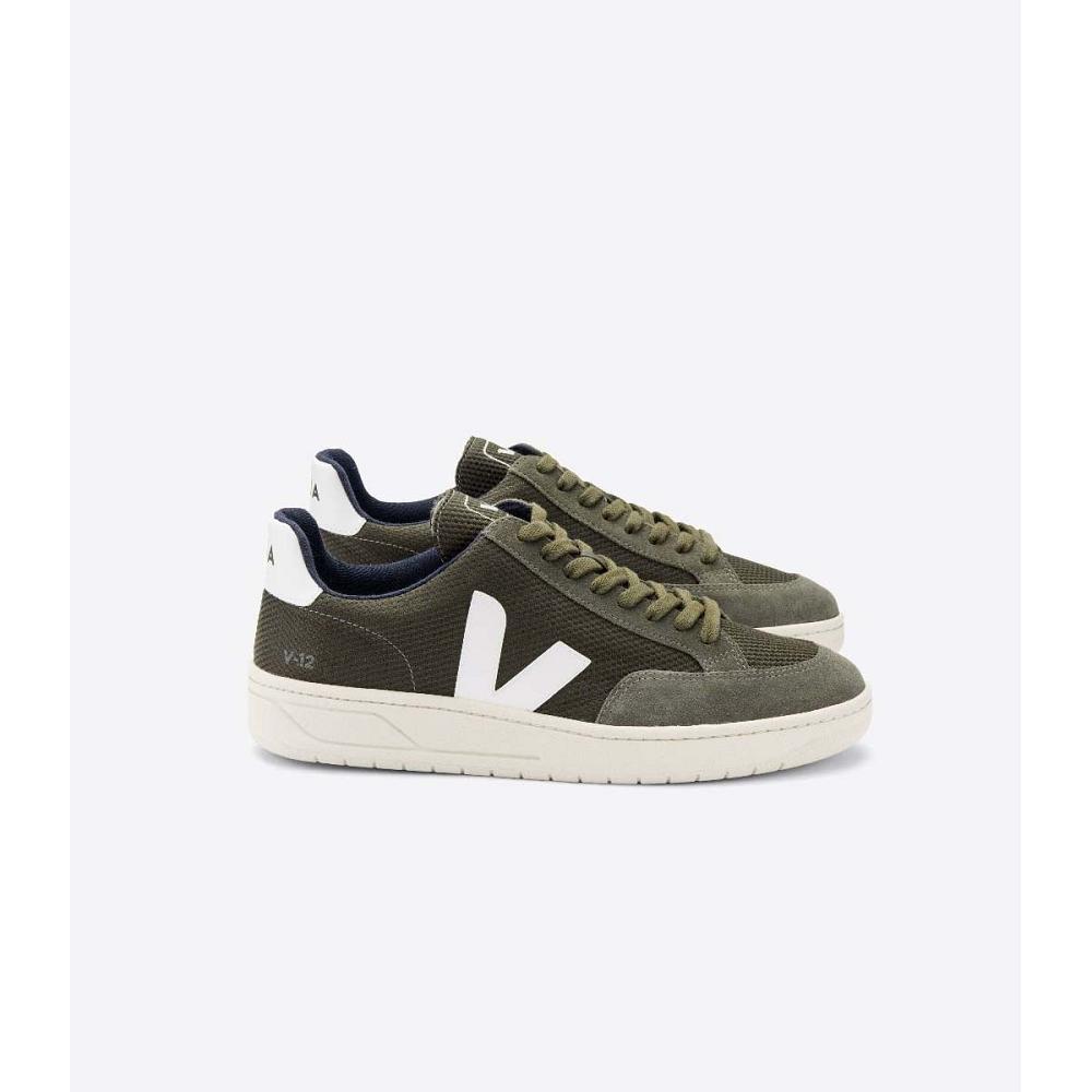 Veja V-12 B-MESH Sneakers Dames Olijfgroen | BE 672JPQ